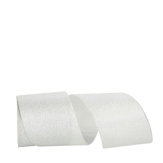 JAM Paper 3" x 10yd. Silver Woven Shimmer Wired Ribbon